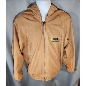 VTG K-Products Hooded Insulated‎ Farm Jacket Mens Large Brown Canvas Workwear